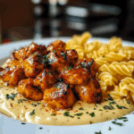 ARLIC BUTTER CHICKEN BITES & SPICY CAJUN ALFREDO TWISTED PASTA