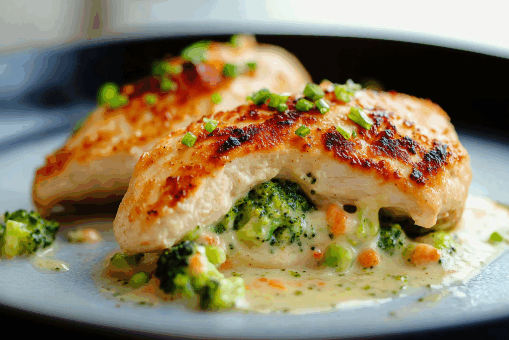 Broccoli and Cheese Stuffed Chicken Breast