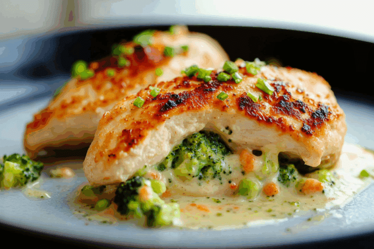 Broccoli and Cheese Stuffed Chicken Breast