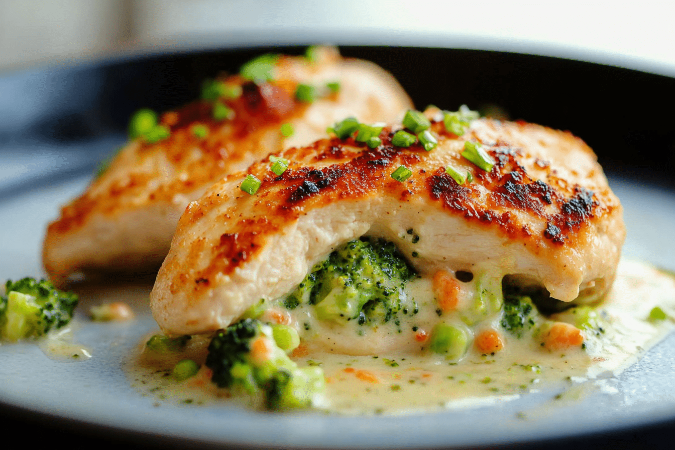 Broccoli and Cheese Stuffed Chicken Breast