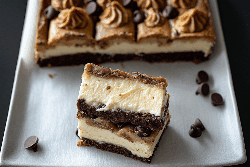 Brown Butter Chocolate Chip Cookie Cheesecake Bars