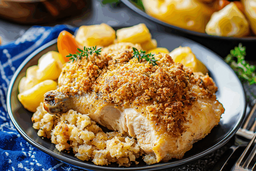 Stuffing-Coated Chicken