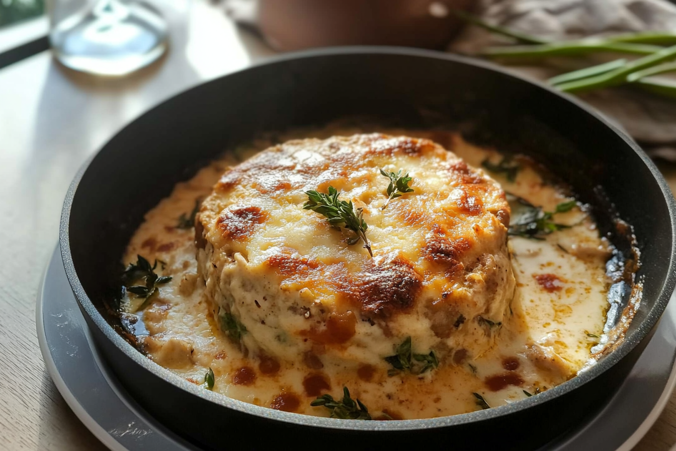 Alfredo Turkey Burger Bake