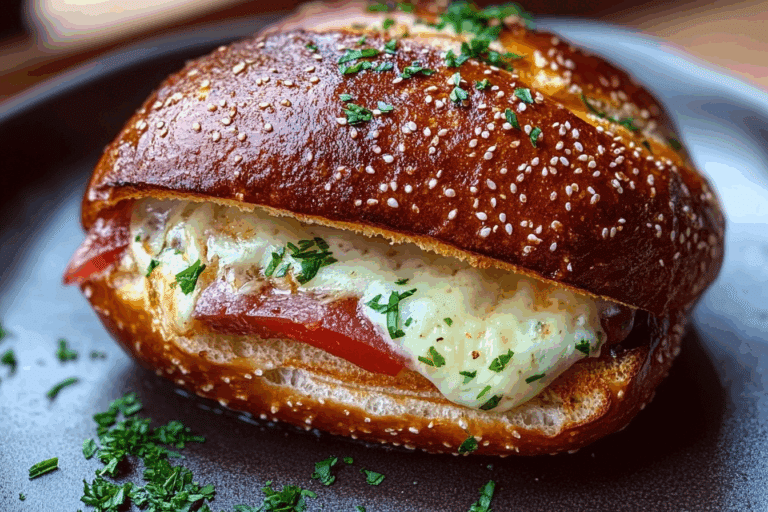 Baked Pretzel Loaf Sandwich