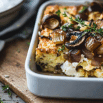 Breakfast Strata with Mushrooms & Caramelized Onions