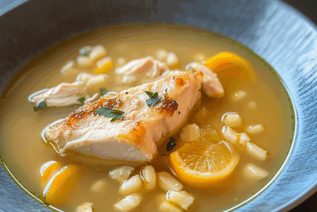 Caramelized Lemon Chicken Soup
