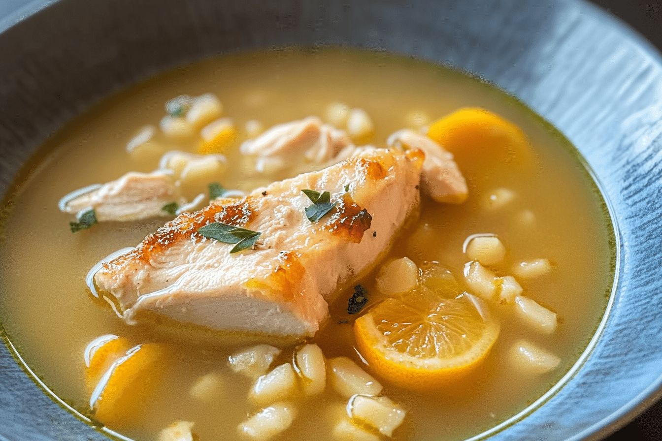 Caramelized Lemon Chicken Soup