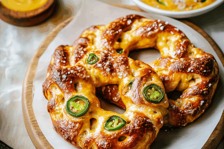 Cheddar Jalapeño Soft Pretzels