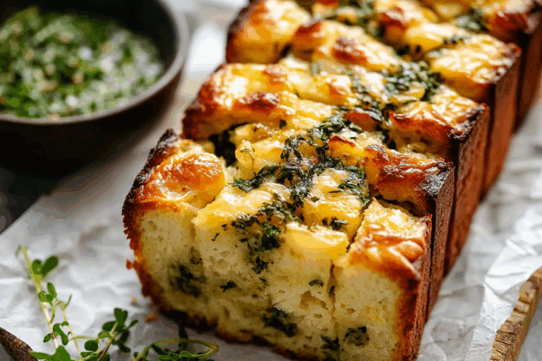 Cheese, Herb & Garlic Quick Bread (No Yeast)