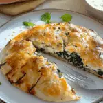 CHEESY, CRISPY FETA & SPINACH STUFFED PITAS WITH GARLIC YOGHURT