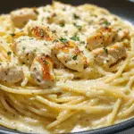 Cheesy Garlic Parmesan Chicken Spaghetti