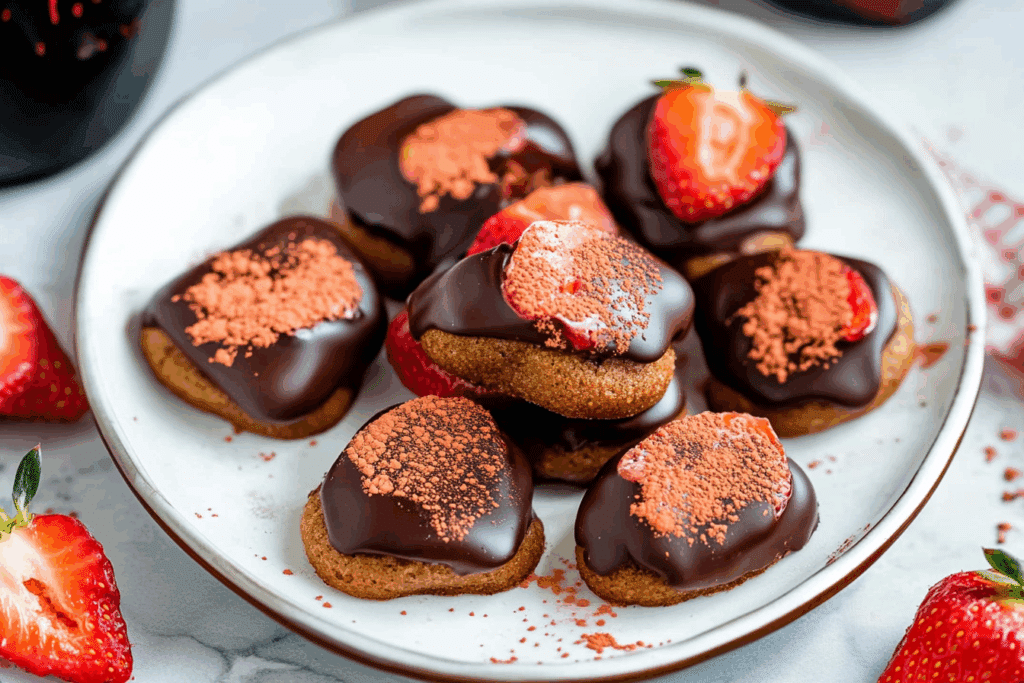 Chocolate Dipped Strawberry Cookies
