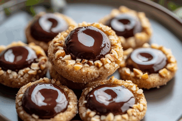 Chocolate Hazelnut Thumbprint Cookies