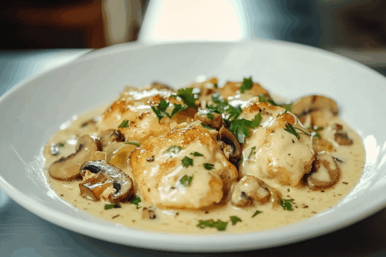 Creamy Garlic Mushroom Chicken Thighs