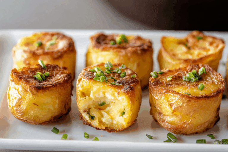 Crispy Potato Egg Souffle Bites.