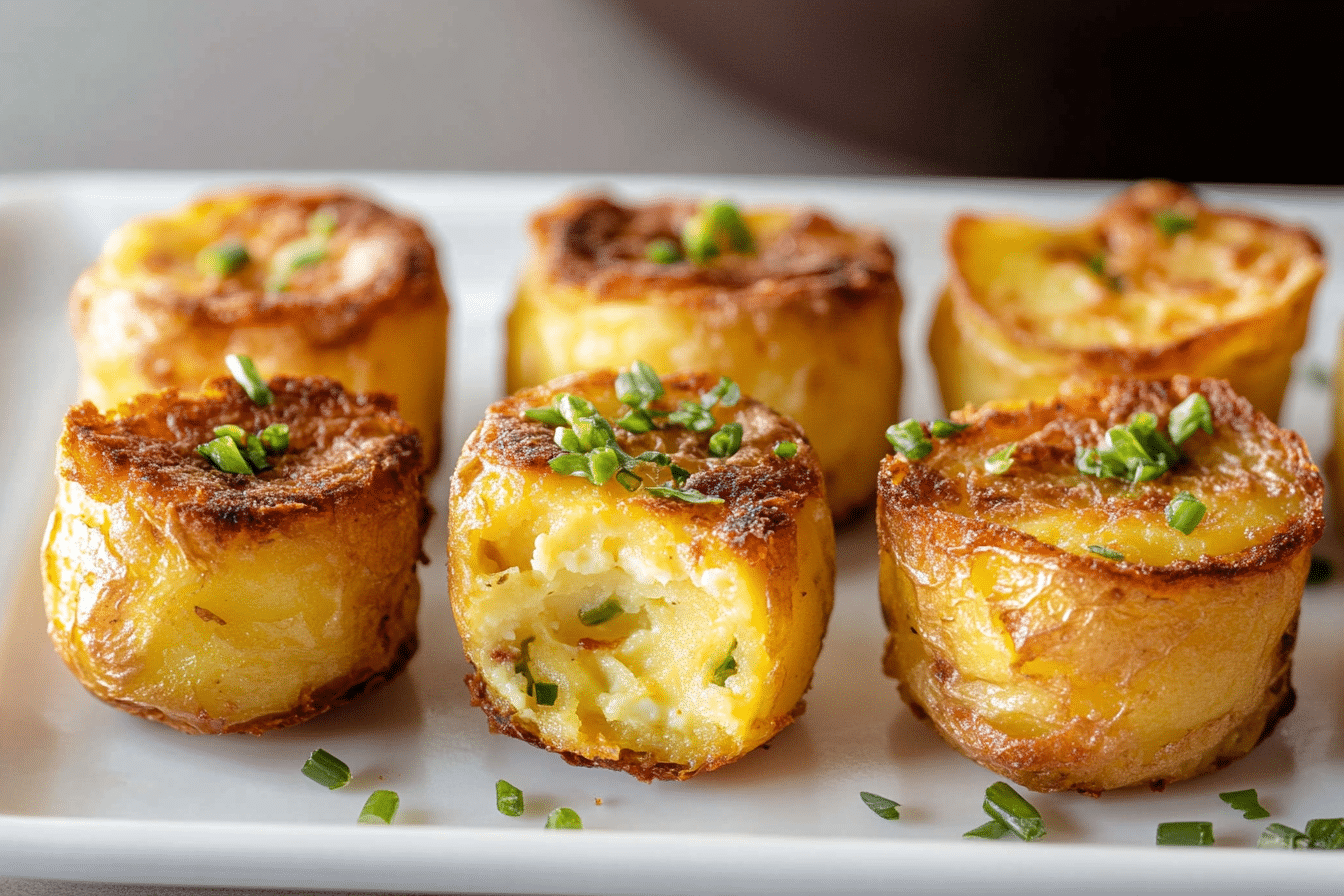 Crispy Potato Egg Souffle Bites.