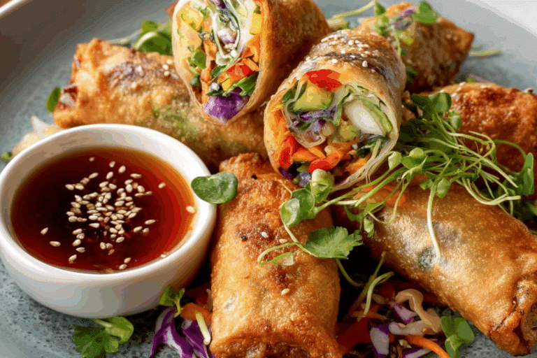 Crispy veggie spring rolls
