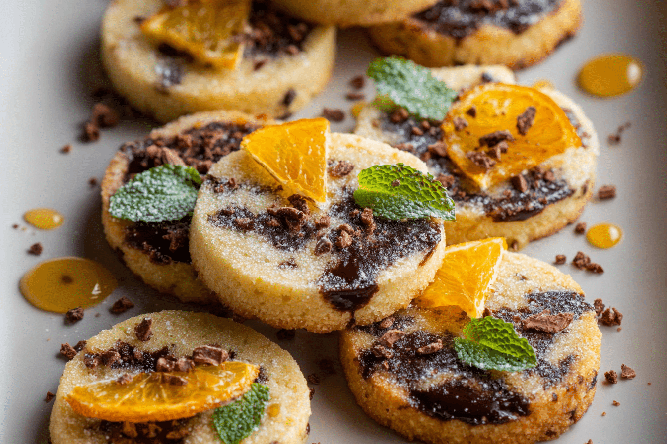 Dark Chocolate Orange Shortbread Cookies