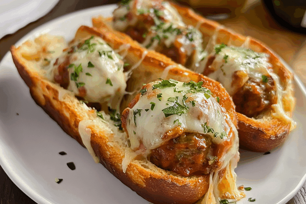 Garlic Bread Meatball Sandwiches
