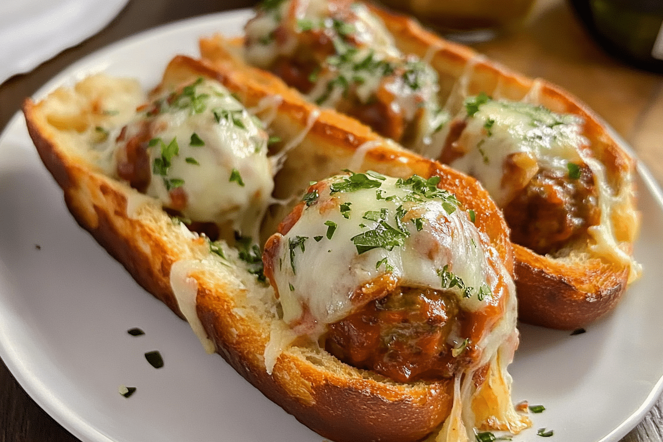 Garlic Bread Meatball Sandwiches