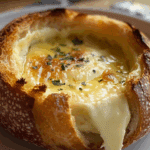 Garlic Butter Baked Brie in a Bread Bowl