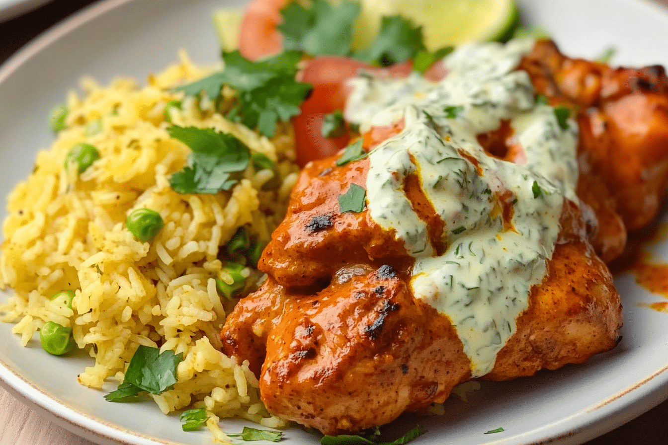 Garlic butter chicken tikka & rice