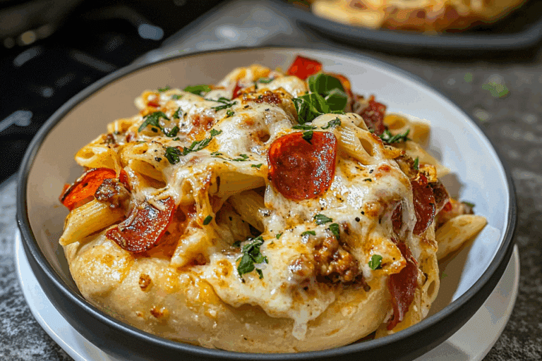 Garlic Butter Pizza Pasta Bowls