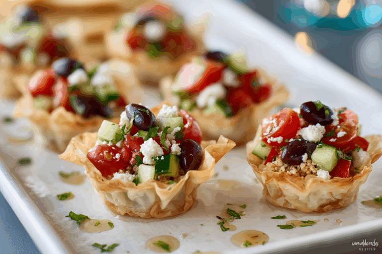 Greek Salad Phyllo Cups