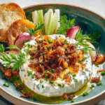 Greek Yogurt Onion Dip with Crispy Shallots