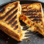 grilled cheese in a Swiss Diamond grill pan