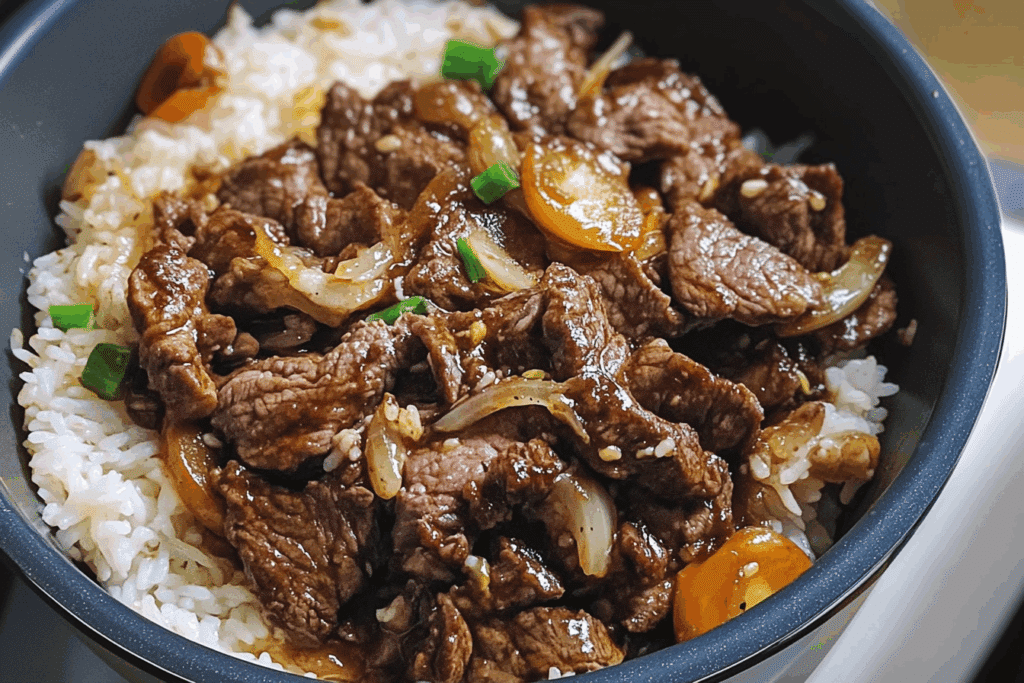 High Protein Beijing Beef Rice Bowls