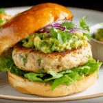 Juicy Chicken Burgers with Guacamole