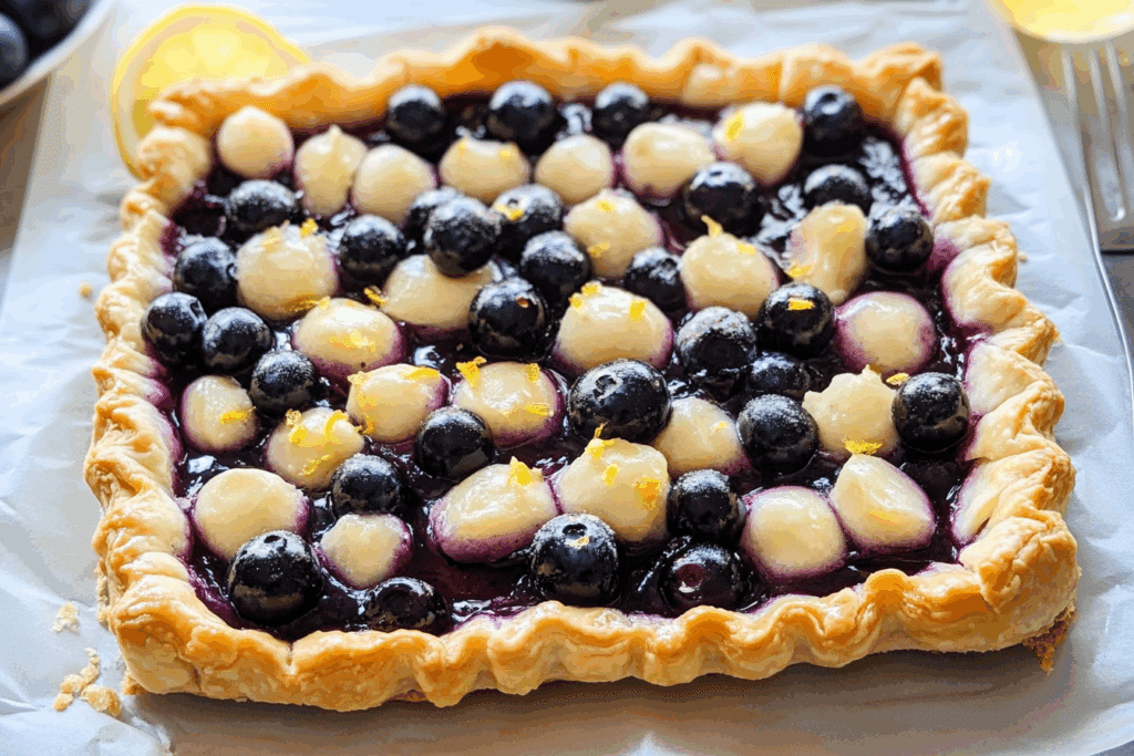 Lemon-blueberry Puff Pastry Tart