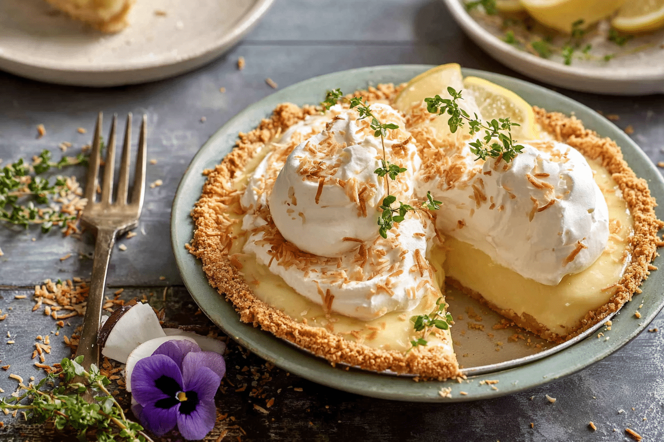 Lemon Sugar Coconut Cream Pie.