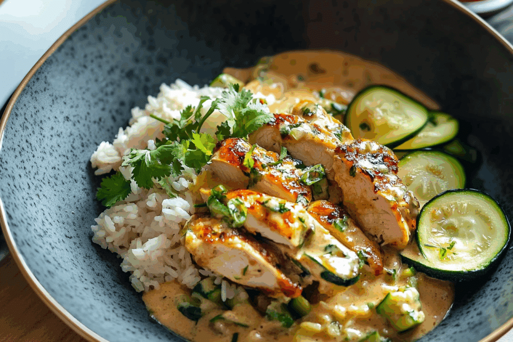 Lemongrass Chicken with Rice and Zucchini