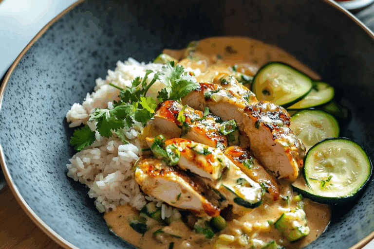 Lemongrass Chicken with Rice and Zucchini