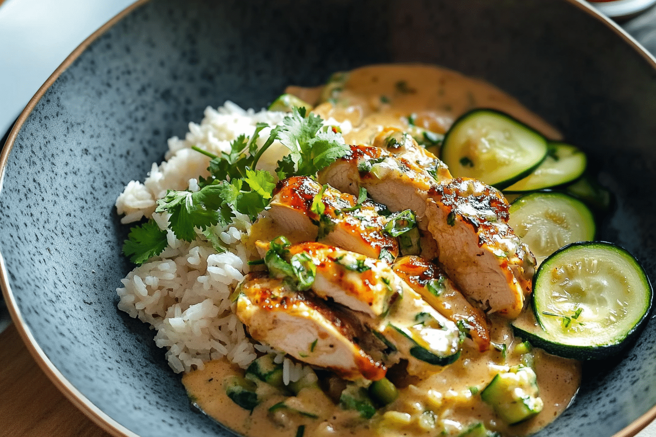 Lemongrass Chicken with Rice and Zucchini