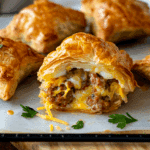 Puff Pastry Breakfast Hand Pies with Sausage, Egg and Cheese