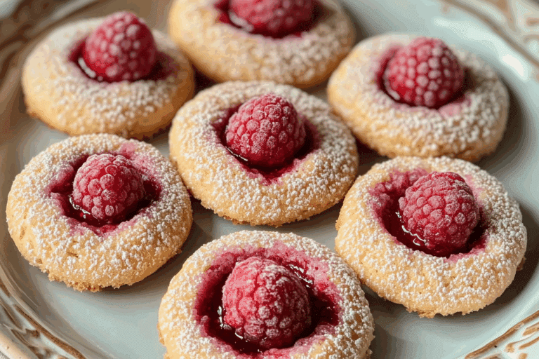 raspberry almond thumbprints