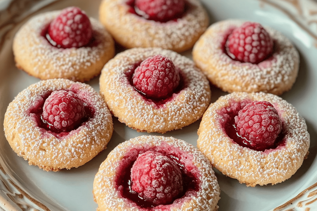 raspberry almond thumbprints