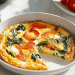 Red Pepper, Spinach and Goat Cheese Frittata