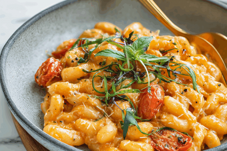 Spicy Tomato Garlic Confit Pasta