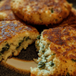 Spinach and cheese stuffed cauliflower patties