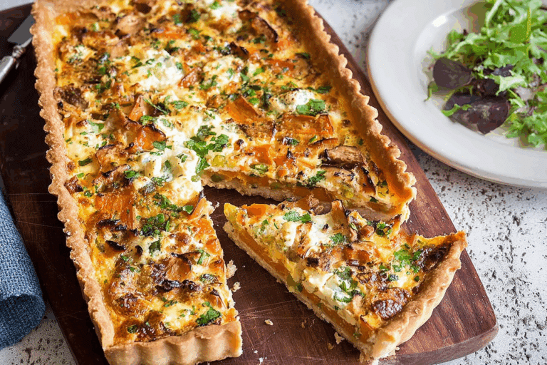 Sweet Potato, Feta and Caramelised Onion Tart
