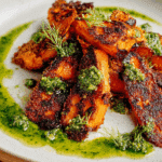 The Best! Crunchy Parmesan Carrots with Salsa Verde
