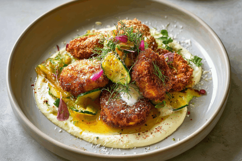 ZUCCHINI & POLENTA FRITTERS