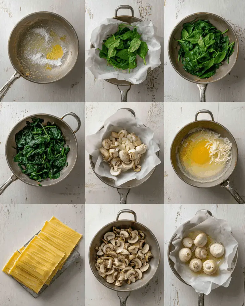 sauteed-mushrooms-and-spinach-for-white-lasagna