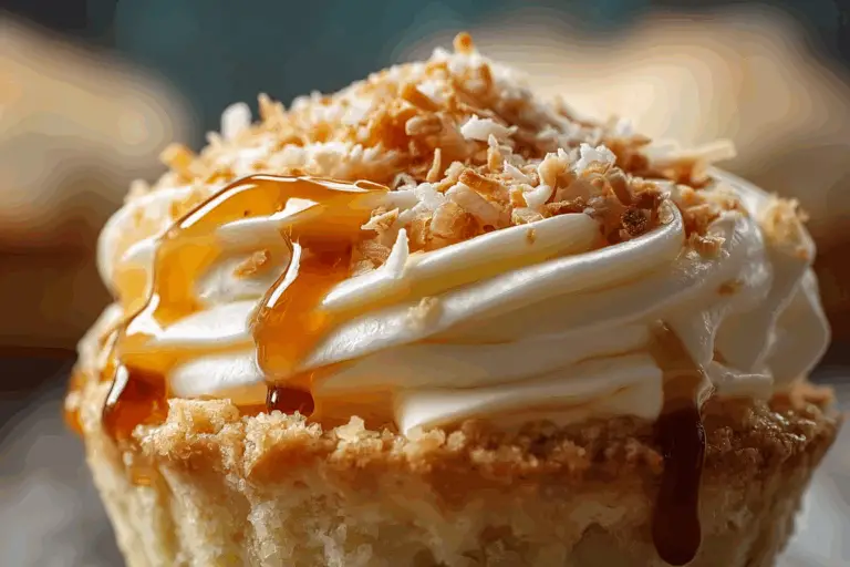 “Whole Coconut Cream Pie with whipped cream and toasted coconut”