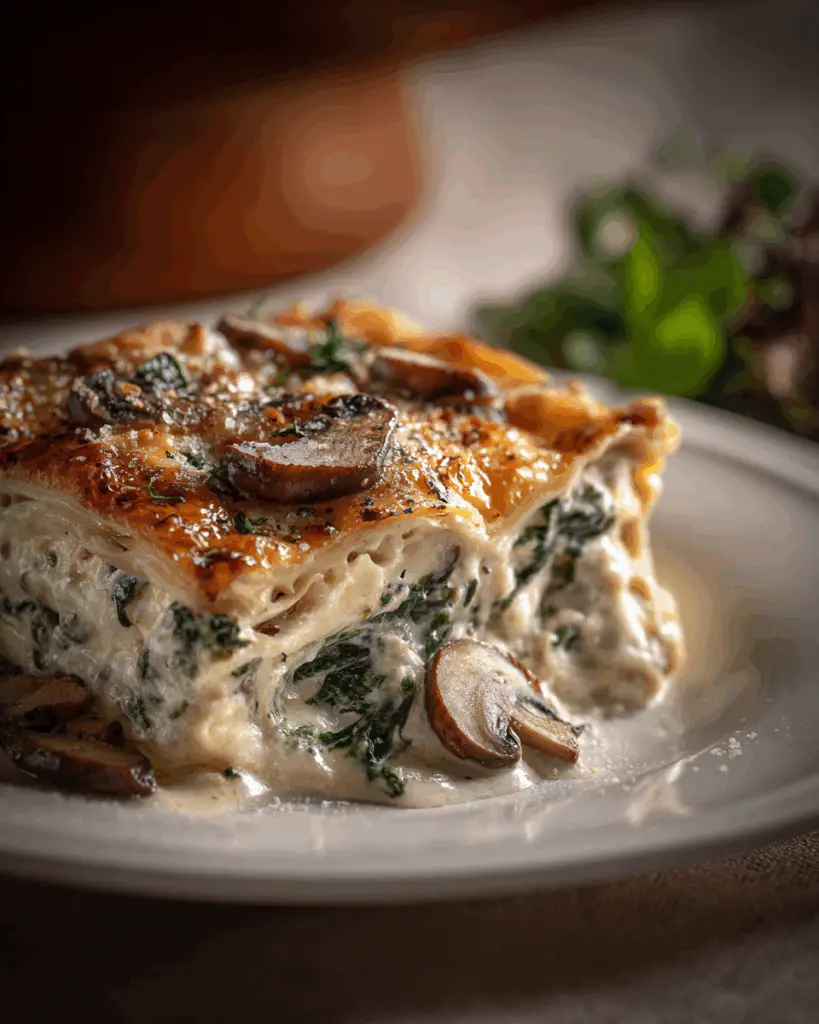 slice-spinach-mushroom-white-lasagna-on-plate