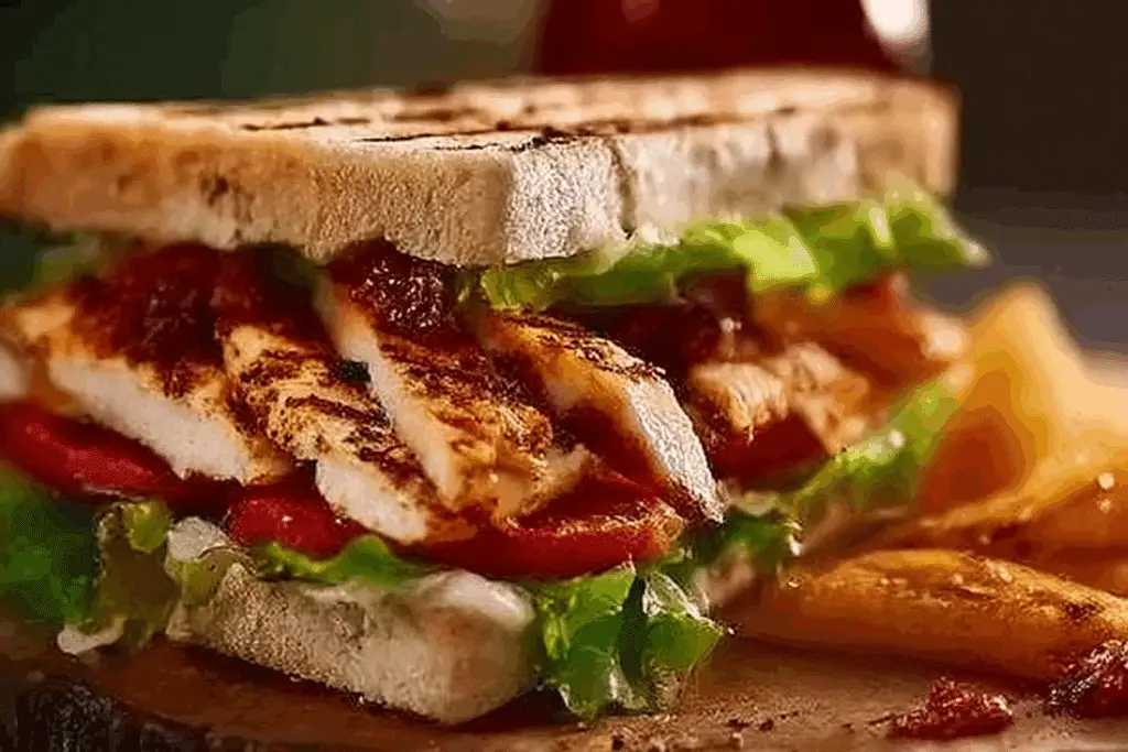 Garlic Butter Lettuce, Tomato & Grilled Chicken Sandwich